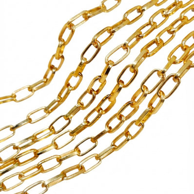 5x9mm Gold Cut Iron Alloy Chain – Approx. 1 Meter for Jewellery Making