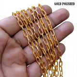 5x9mm Gold Cut Iron Alloy Chain – Approx. 1 Meter for Jewellery Making