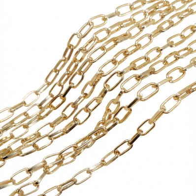 5x9mm Lite Gold Cut Iron Alloy Chain – Approx. 1 Meter for Jewellery Making