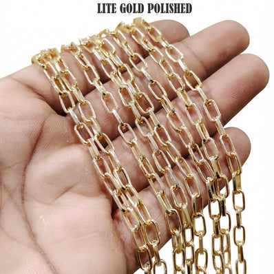 5x9mm Lite Gold Cut Iron Alloy Chain – Approx. 1 Meter for Jewellery Making
