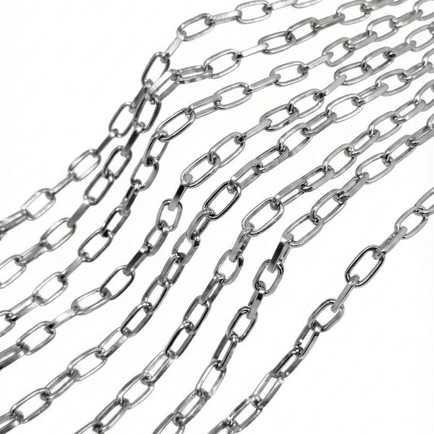 5x9mm Nickel Silver Cut Iron Alloy Chain – Approx. 1 Meter for Jewellery Making