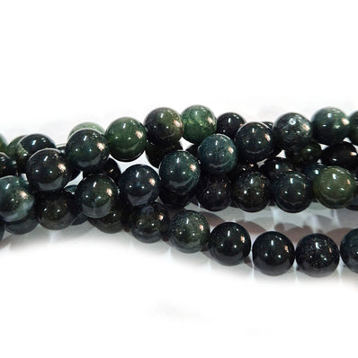 8mm Round Gemstone Beads Moss Agate Per Line Approx 46 Beads
