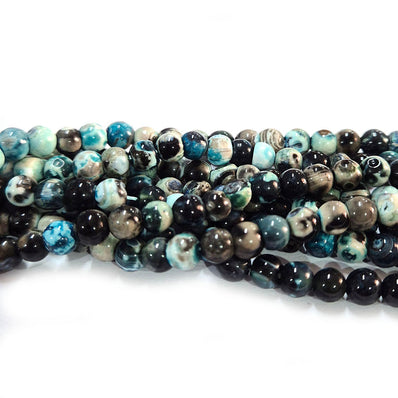 6mm Round Gemstone Beads, Blue Impression Jasper Per Line Approx 68 Beads