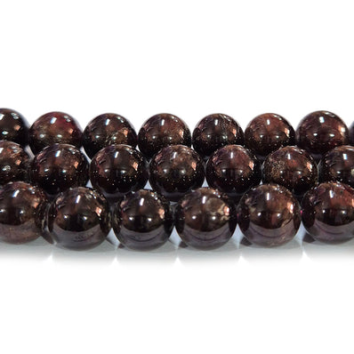 Garnet, 10mm Round Gemstone Beads Per Line Approx 38 Beads