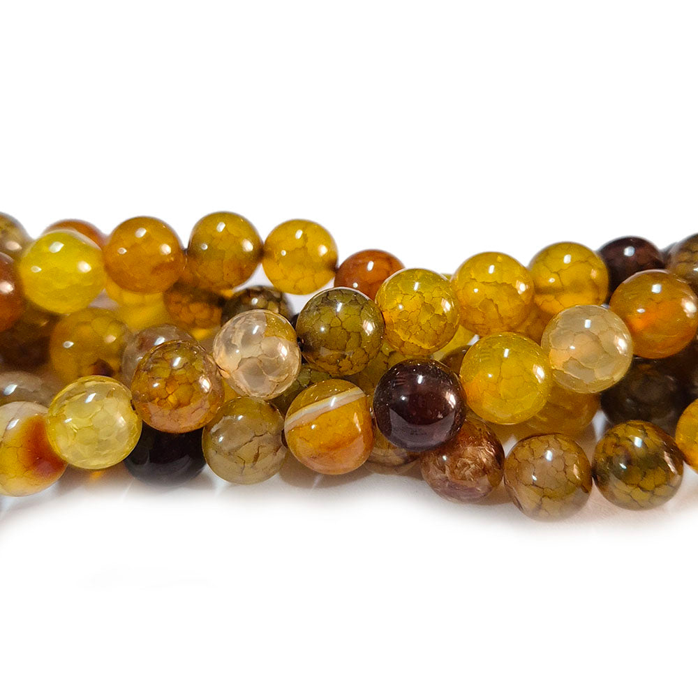 8mm Round Gemstone Beads, Fire Agate Per Line Approx 48 Beads