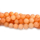 8mm Round Gemstone Beads, Jade Peach Per Line Approx 47 Beads