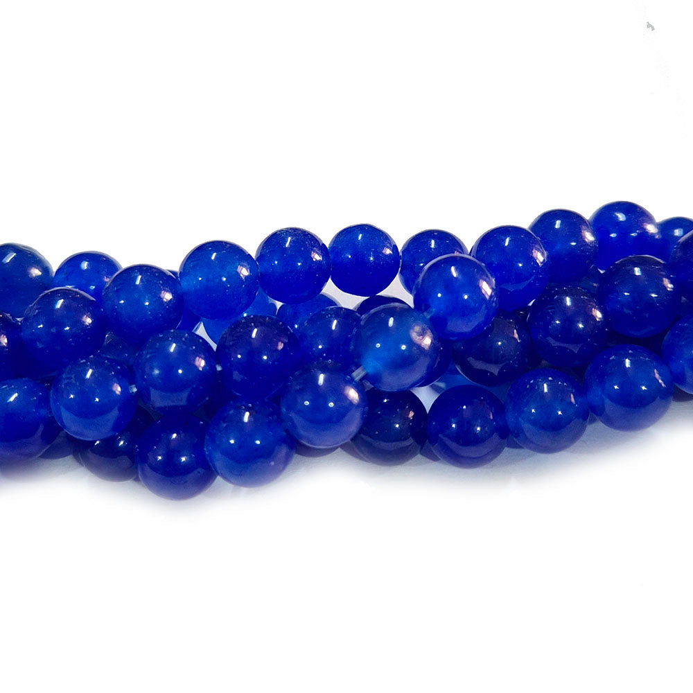 8mm Round Gemstone Beads, Blue Jade Per Line Approx 47 Beads