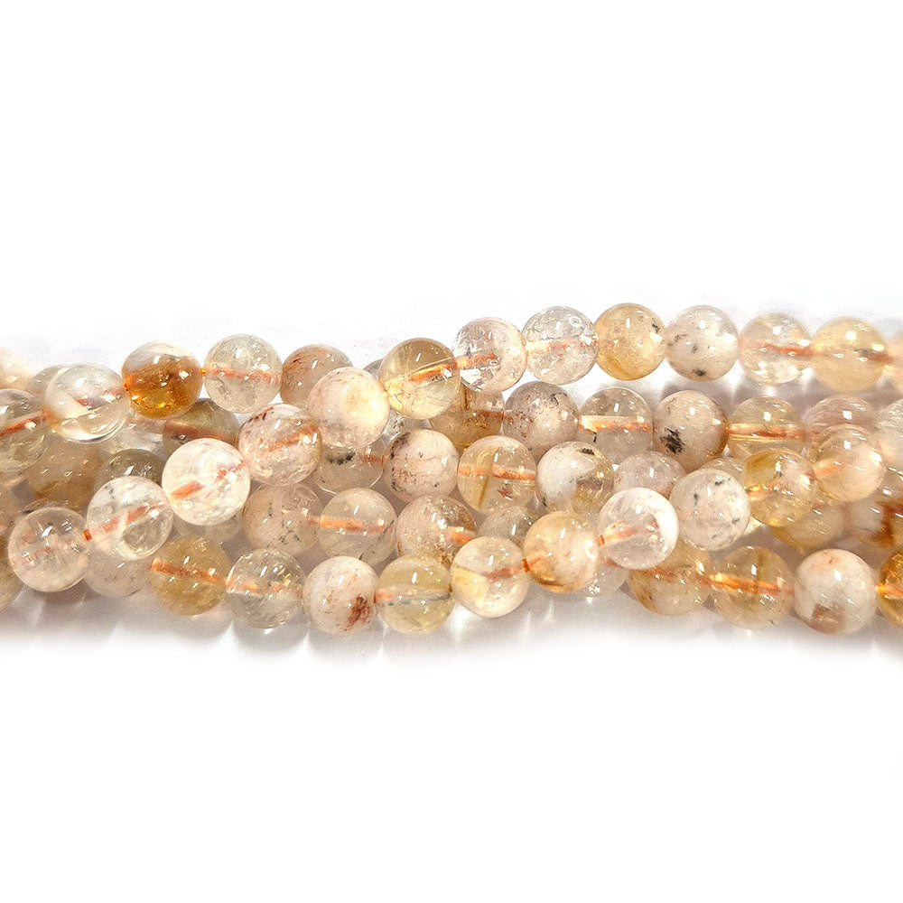Natural Citrin 6mm Round Gemstone Beads Sold Per Line Approx  60~65 beads