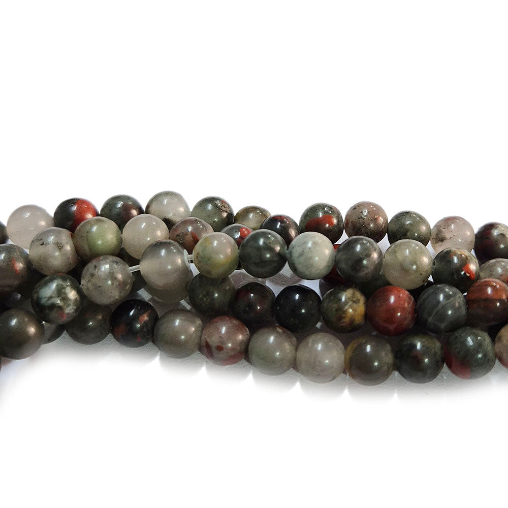 Indian Bloodstone 6mm Round Gemstone Beads Sold Per Line Approx  60~65 beads