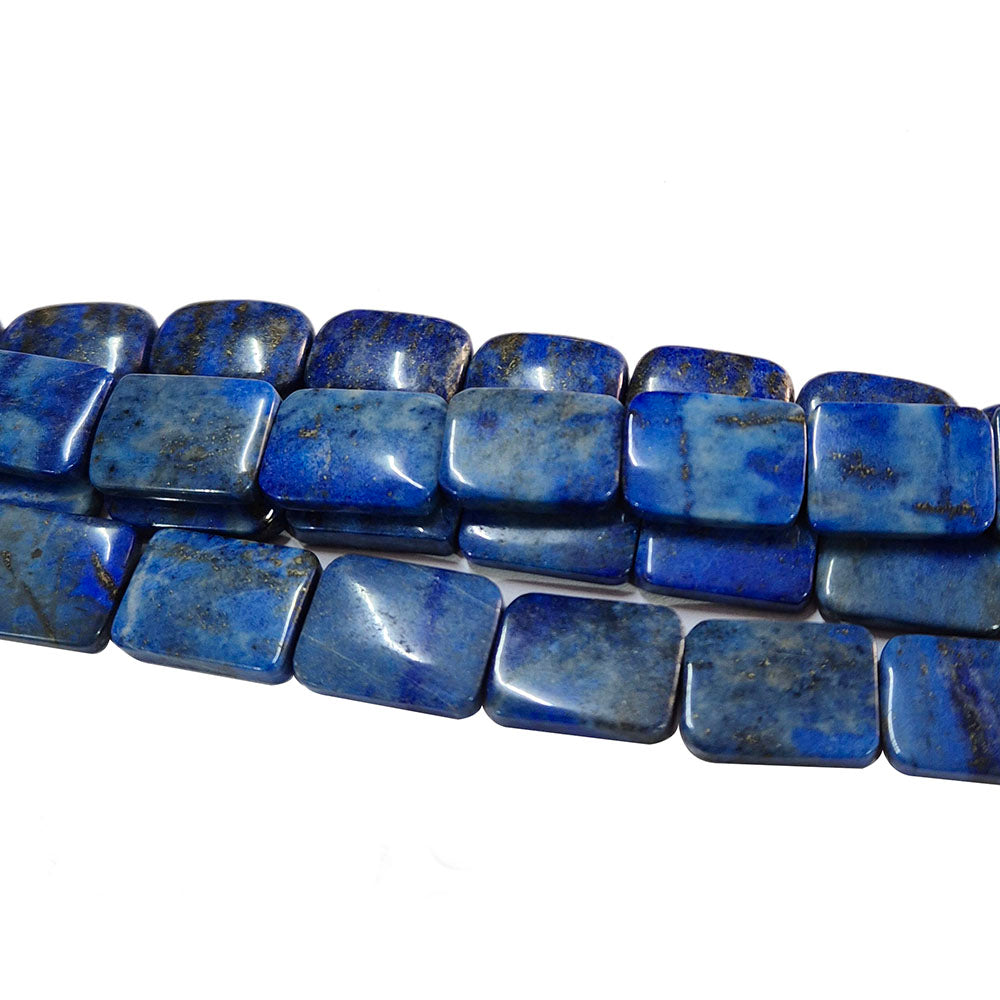 Lapis Lazuli Stone Beads Flat Pillow Rectangle Shape Natural Fine Quality Beads Sold Per Line Approx. 22 Beads The Beads Size Approximately 13x19 MM