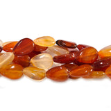 Carnelian Stone Beads Flat Drop Shape Natural Fine Quality Beads Sold Per Line Approx. 27 Beads The Beads Size Approximately 10x15 MM