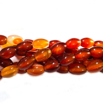 Carnelian Stone Beads Oval Shape Natural Fine Quality Beads Sold Per Line Approx. 32 Beads The Beads Size Approximately 8x12 MM