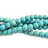 8mm Howlite Turquoise Beads, Sold Per Line about 50 beads