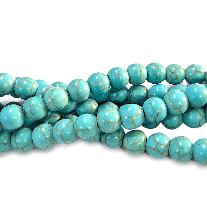 8mm Howlite Turquoise Beads, Sold Per Line about 50 beads