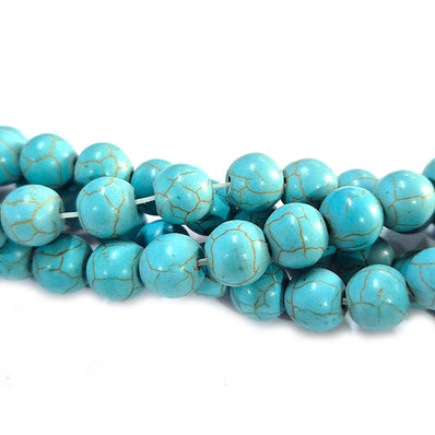 10mm Howlite Turquoise Beads, Sold Per line about 40 beads