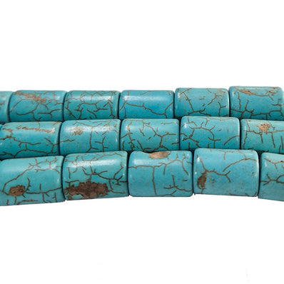 12x16mm, Tube Shape Howlite Turquoise beads, Sold Per Line about 26 beads