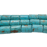 12x16mm, Tube Shape Howlite Turquoise beads, Sold Per Line about 26 beads