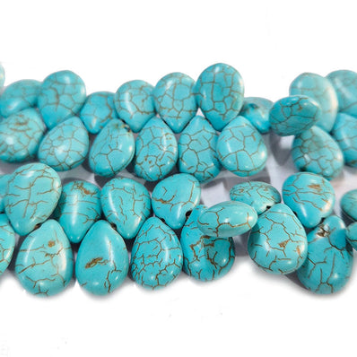 12x18mm, Drop side hole Howlite Turquoise beads, Sold Per Line about 70 beads