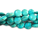 14mm Coin Shape, Howlite Turquoise beads, Sold Per line about 31 beads