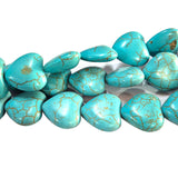18x16mm Heart Shape, Howlite Turquoise beads, sold per line about 25 beads