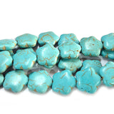 14x15mm Flower Shape, Howlite Turquoise beads, sold per line about 28 beads