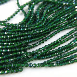 2 mm Green Goldstone (Sunstone) Faceted Round Beads – 185–190 Beads Per String – Semi Precious Gemstone Beads for Jewelry Making