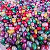 100 PIECES PACK' 8x5 MM APPROX SIZE' ASSORTED MIX PACK OF COLORFUL DROP SHAPE GLASS PEARL BEADS