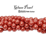 8mm GLASS BEADS PEARL BEADS, SOLD BY 16 INCHES STRANDS, about 50~52