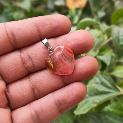 PEACH QUARTZ 1 PIECE PACK HEART SHAPE GEMSTONE CHARMS