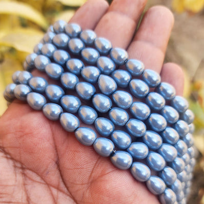 Loose Glass Pearl Beads Drop Shape, in size about7x9mm,  Sold Per 48 Beads, it will come about 16 inches while stringing