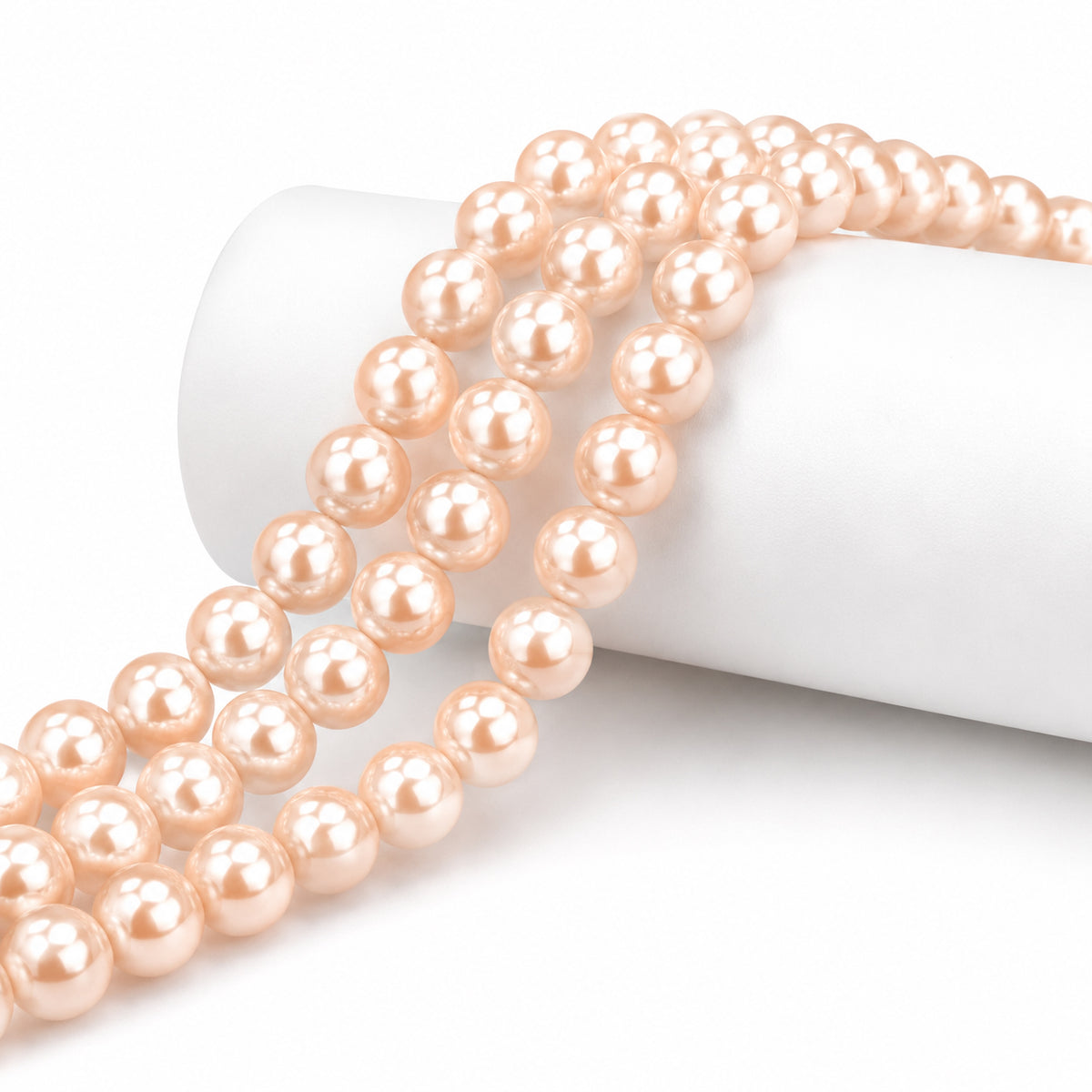 Best Quality 10mm size, Glass Pearl Beads Round  Approx. 88 Beads Per Strand | Jewelry Making Supplies, Color Dark Cream