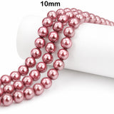 Best Quality 10mm size, Glass Pearl Beads Round  Approx. 88 Beads Per Strand | Jewelry Making Supplies, Color Coppery