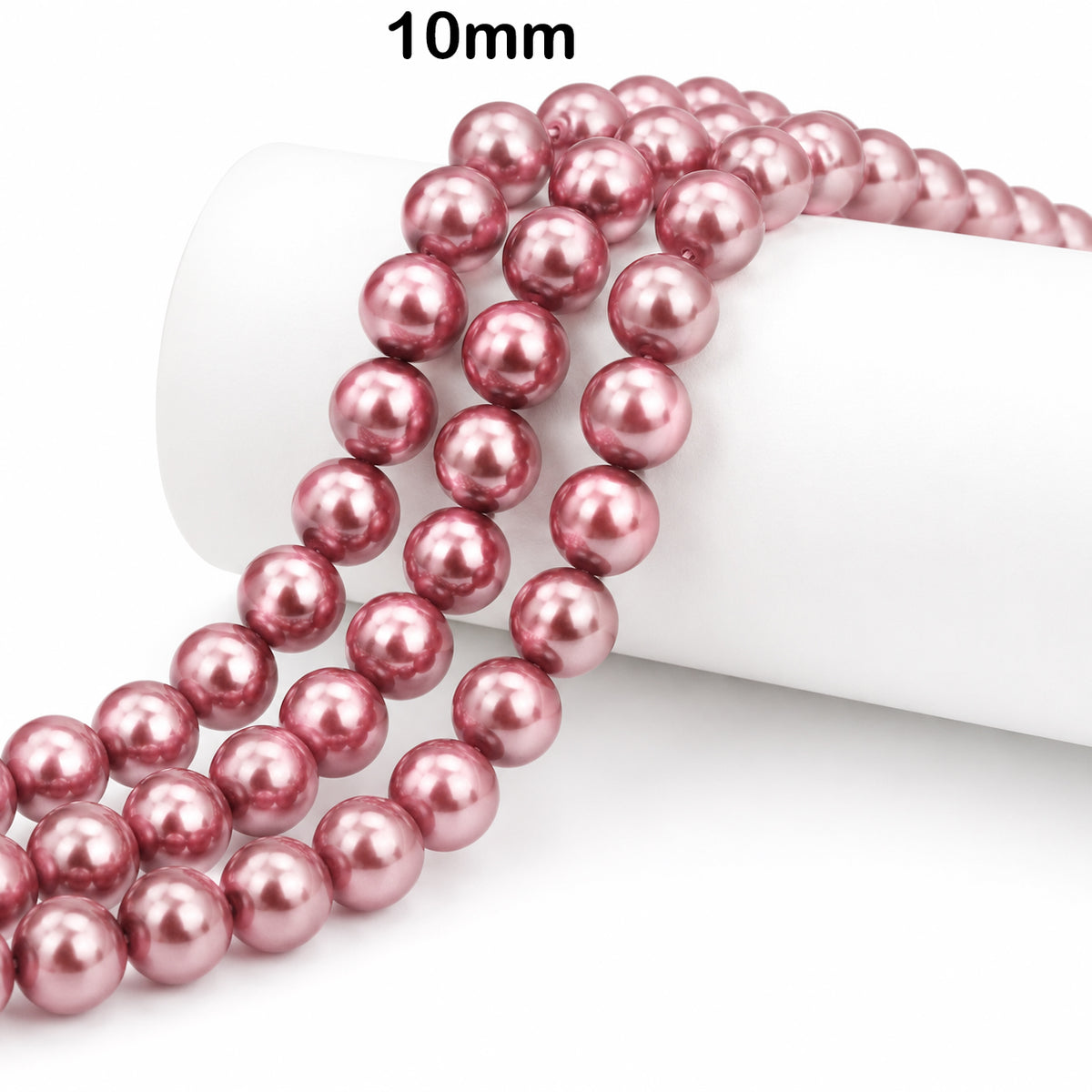 Best Quality 10mm size, Glass Pearl Beads Round  Approx. 88 Beads Per Strand | Jewelry Making Supplies, Color Coppery