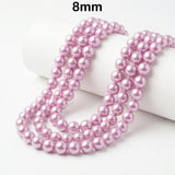 Best Quality 8mm size, Glass Pearl Beads Round  Approx. 105108 Beads Per Strand | Jewelry Making Supplies, Color Lavender