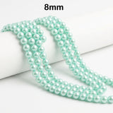 Best Quality 8mm size, Glass Pearl Beads Round  Approx. 105108 Beads Per Strand | Jewelry Making Supplies, Color Aqua
