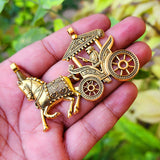 1 PIECE PACK OF CHARIOT BIG SIZE PENDANT' 45x65 MM' GOLD OXIDIZED