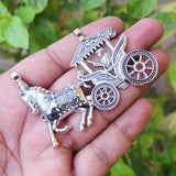1 PIECE PACK OF CHARIOT BIG SIZE PENDANT' 45X65 MM' SILVER OXIDIZED