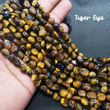 TIGER EYE ' MINI TUMBLE BEADS' 6-13 MM' 46-48 PIECES' SOLD BY PER STRING