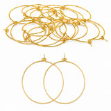 30mm Gold Plated Stainless Steel Material, Hoop Earring Findings - Pack of 40 Pieces | Thin Round Hoop Wire for DIY Jewelry Making, Charms, Beads & Pearl Earrings