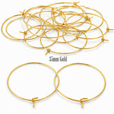35mm Gold Plated Stainless Steel Hoop Earring Findings – Pack of 40 Pieces | Thin Round Hoops for DIY Jewelry Making, Charms, Beads, Pearl & Pendant Earrings