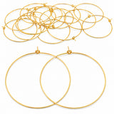 45mm Gold Plated Stainless Steel Hoop Earring Findings – Pack of 40 Pieces | Thin Round Hoops for DIY Jewelry Making, Charms, Beads, Pearl & Pendant Earrings