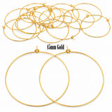 45mm Gold Plated Stainless Steel Hoop Earring Findings – Pack of 40 Pieces | Thin Round Hoops for DIY Jewelry Making, Charms, Beads, Pearl & Pendant Earrings