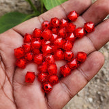 50 GRAMS PACK' CUBE SHAPE FACETED CRYSTALIZED ACRYLIC BEADS APPROX' 190-200 PIECES SIZE' 7X8 MM