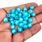 50 GRAMS PACK' CUBE SHAPE FACETED CRYSTALIZED ACRYLIC BEADS APPROX' 190-200 PIECES SIZE' 7X8 MM