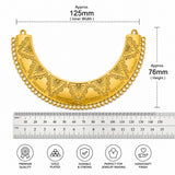 Per Piece, Gold Plated German Silver Shiny Gold Necklace Connector Pendant | Traditional Tribal Choker Centerpiece | Jewelry Making Finding | Ethnic Necklace Component