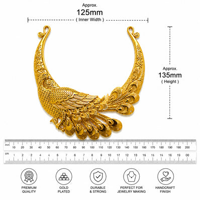 Per Piece, Gold Plated German Silver Shiny Gold Necklace Connector Pendant | Traditional Tribal Choker Centerpiece | Jewelry Making Finding | Ethnic Necklace Component