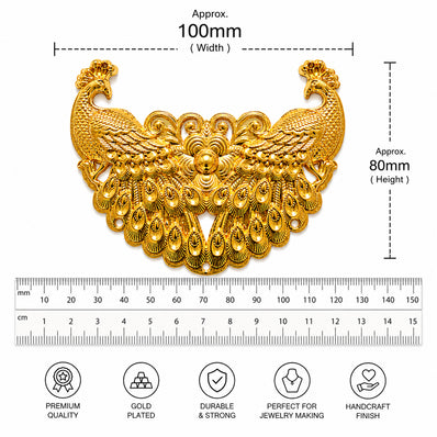 Per Piece, Gold Plated German Silver Shiny Gold Necklace Connector Pendant | Traditional Tribal Choker Centerpiece | Jewelry Making Finding | Ethnic Necklace Component