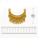 Per Piece, Gold Plated German Silver Shiny Gold Necklace Connector Pendant | Traditional Tribal Choker Centerpiece | Jewelry Making Finding | Ethnic Necklace Component