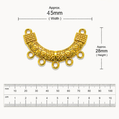 Per Piece, Gold Plated German Silver Shiny Gold Necklace Connector Pendant | Traditional Tribal Choker Centerpiece | Jewelry Making Finding | Ethnic Necklace Component