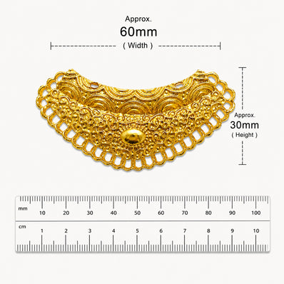 Per Piece, Gold Plated German Silver Shiny Gold Necklace Connector Pendant | Traditional Tribal Choker Centerpiece | Jewelry Making Finding | Ethnic Necklace Component